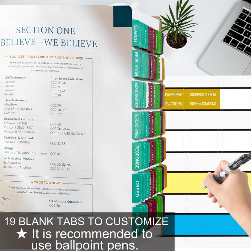  Index Tabs for Catechism of The Catholic Church, Color