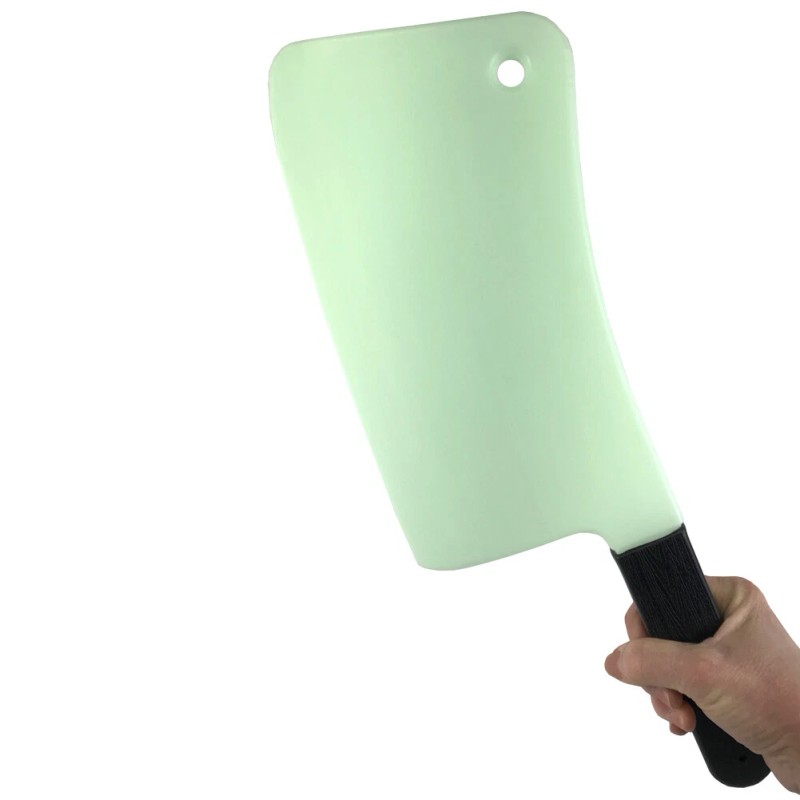 Novelty Giant Giant Plastic Butcher Knife Cleaver Prop With Green