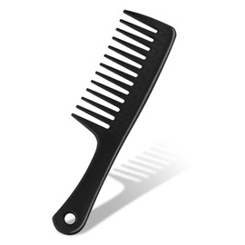 Funalix Breiter Zahnkamm, Friseurkämme - Glatt, robust und antistatisch, Lockenkamm für alle Friseurarbeiten und Styling (Schwarz)