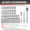 EACELIY 44pcs 3/8" Drive Impact Socket Set,Drive Master Socket Set,SAE/Metric,