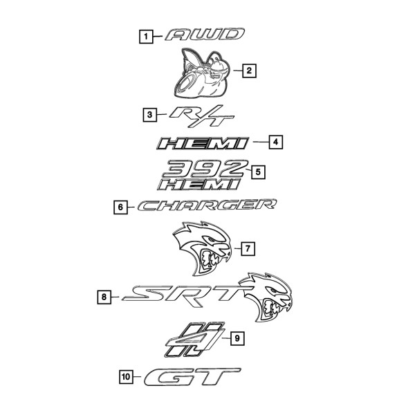 Mopar Genuine Mopar Hellcat Nameplate Right 68499080AA