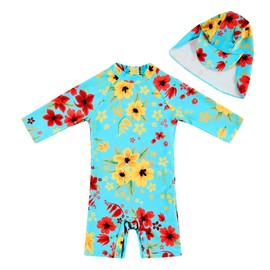 upandfast Baby Boys/Girls Zipper Swimwear with Snap Bottom UPF 50+ Sun Protection Toddler One Piece Swimsuit