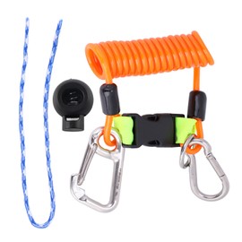 Ejoyous Reef Hook, Diving Reef Hook, Scuba Diving Hook, Anti-Lost Spring Coil Lanyard, Safety Emergency Tool with Spiral Coil Lanyard, Quick Release (Orange)