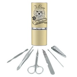 I Love My Cockapoo Stainless Steel Manicure Pedicure Grooming Beauty Care Travel Kit