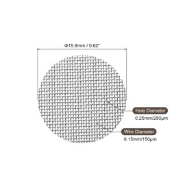sourcing map Pipe Screen Stainless Steel Screens, 5/8 Inch (15.8mm) Diameter for Pipe Filter, Pack of 100