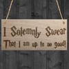 RED OCEAN Solemnly Swear No Good Wizardry Hanging Plaque Magic