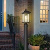 Solar Outdoor Post Light Fixture，Dusk to Dawn Modern Exterior Pillar