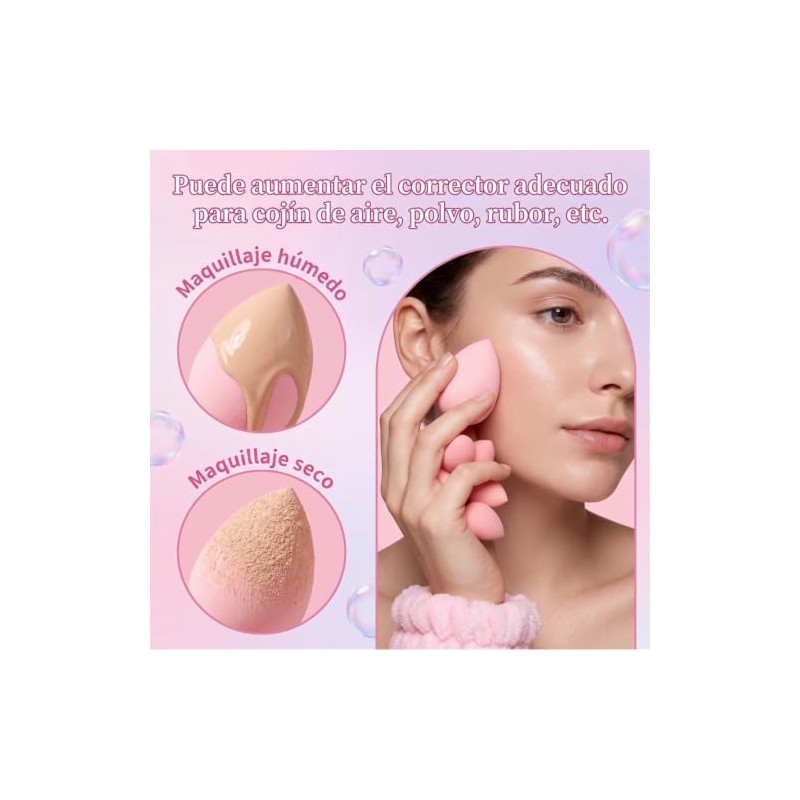 20 Piezas Set de Esponjas Faciales Maquillaje para Mujer