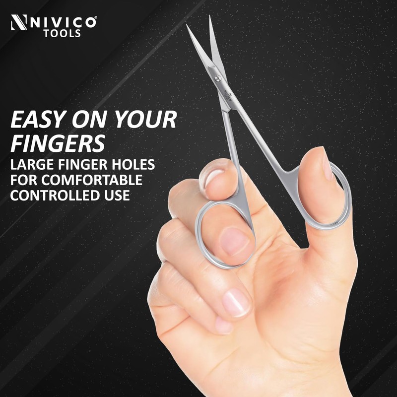 NIVICO Fine point Cuticle Scissor 10cm - Mirror Finish Multi-Purpose