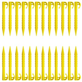 24 Pcs Plastic Tent Pegs, Heavy Duty Plastic Tent Nails for Awning Camping Caravan Pegs，Farm Fix Peg, Garden Weed Mat Grips Screw in Tent Nails Peg, Tent Accessories