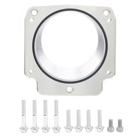 Throttle Body Adapter Plate Natural Finish Aluminum with Mounting Bolts Fit for LS/DBW/DBC