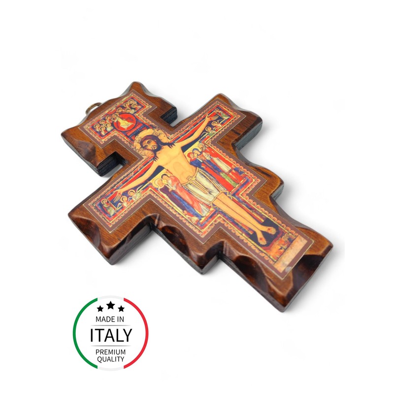 Wooden Wall Crucifix San Damiano Made in Umbria Italy 15