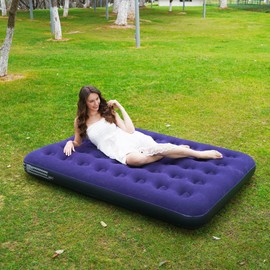 Pavrota Full Air Mattress, Camping Inflatable Mattress, Portable Blow up Mattress Air Bed, Inflatable Bed for Home Outdoors Hiking Travel (Without air Pump)