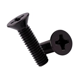 KOSJETHAS #10-32 x 3/4" Flat Head Machine Screws Black Finish Phillips Countersunk, 304 Stainless Steel 18-8, UNF Full Thread, 40 PCS