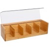VITA PERFETTA Bamboo Tea Box with 5 Compartments Storage Box