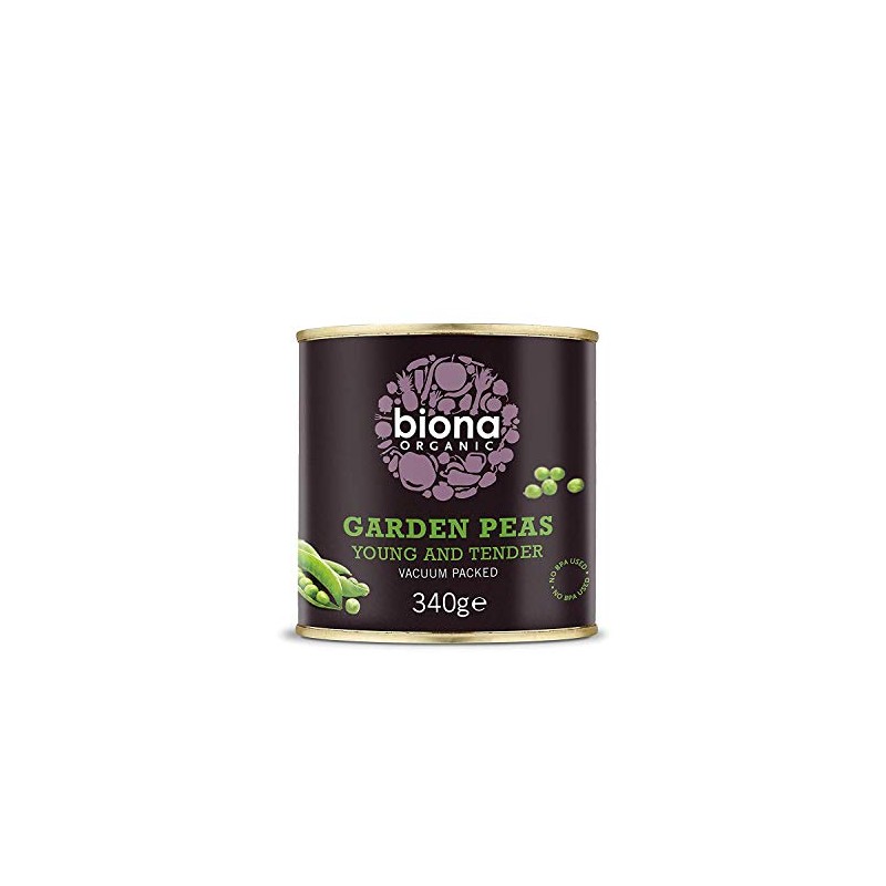 Biona Organic Garden Peas 340g (Pack of 6)