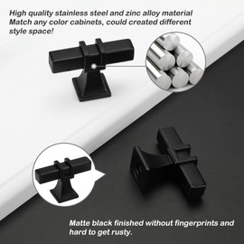 Lepatape 10 Pack Cabinet Knobs Black Dresser Drawer Knobs - Black Kitchen Cabinet Pulls T Bar Kitchen Hardware