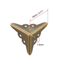 sourcing map Metal Box Corner Protectors Edge Guard Protector 18x18x18mm Bronze Tone 8pcs