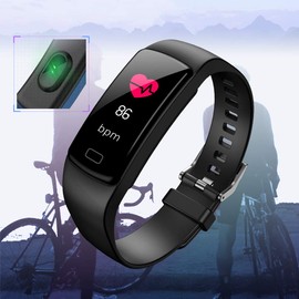 Smart Fitsport Y5 Colour Fitness Tracker Heart Rate Monitor Sleep Monitor Color Screen Bluetooth Smart Watch Activity Tracker Waterproof Step Counter Pedometer and Calorie Counter