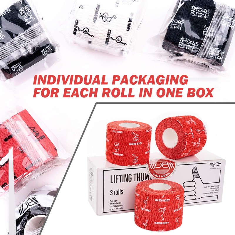 WARM BODY COLD MIND Premium Sweat Proof Lifting Thumb Tape