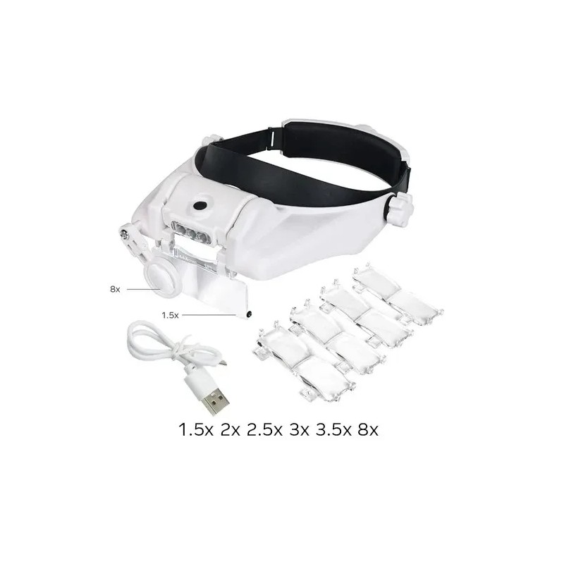 USB Rechargeable LED Head Magnifier for Watch Repair – Hands-Free