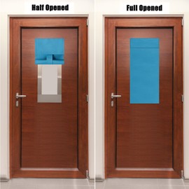 ChYoung Classroom Door Curtains Blackout Shades for Windows and Doors - No Drill Blinds, Room Darkening Tie Up Covering - W 9.8 Inch x H 39 Inch (1, Blue)