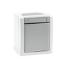 Aufputz Kreuzschalter Feuchtraum IP54, Modell Pacific, grau