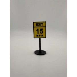 Tiny Traffic Co. 1:64 Scale Exit Speed Sign for Hot Wheels / Matchbox Cars – Handmade Road Sign