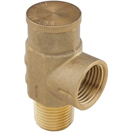 H2O PRO 1/2 Inch Male NPT Brass Pressure Relief Valve for Submersible Pump and Pressure Tank Systems, 75 PSI Regulator Valve - Model 024777