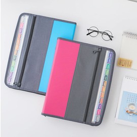 Small Expanding File Folder 13 Pockets Mini Accordion File Folder Documents Zipper Expandable Accordion Folder for Storage Receipts Bills Junior Size 10 x 5 Inches Pink