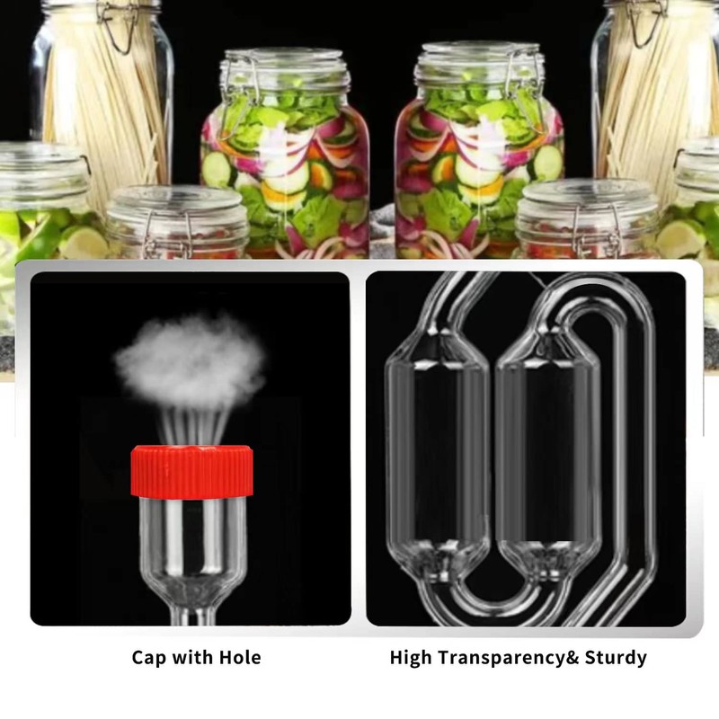 4PACK Twin Bubble Airlock Set, Fermentation Airlock,Brewing Airlocks Brew Kits