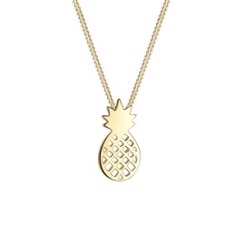 Elli Women 925 Sterling Silver Gold-Plated Pineapple Necklace of Length 45cm 0104132216_45