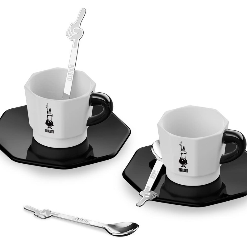 Bialetti Set of 4 Spoons OMINO Coffee Spoons, Multi-Colour, Unique