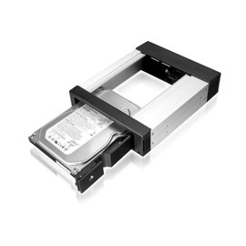 ICY BOX IB-158SSK-B Mobile Rack for 1x 3.5 Inch (8.9 cm) SATA Hard Drive for 1x 5.25 Inch Bay SATA III Lockable EasySwap Aluminium