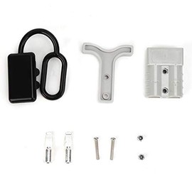 50A Battery Quick Disconnect Power Connectors, DC600V Max 6 AWG Electrical Plug with Adapter Cover + A Handle for Recovery Winch Trailer Forklift, Compatible for Anderson 50 Amp