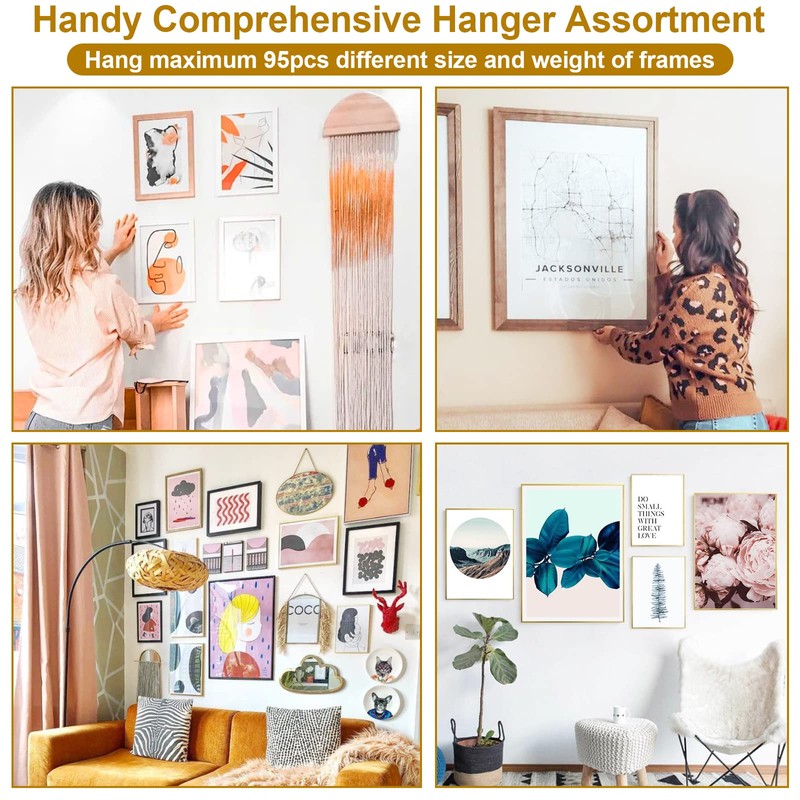 modacraft 372PCS Picture Hooks for Frames, Hanging Kit with Hangers,
