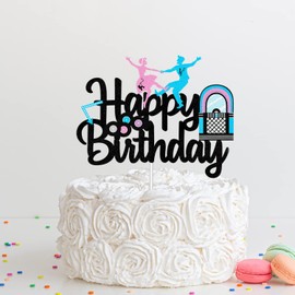 Decoración retro para tarta de cumpleaños de los años 50 – Púa para tarta de cumpleaños con temática musical de rock and roll, suministros de decoración para fiestas de los años 50