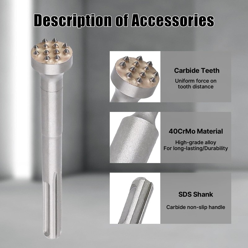 Vearter SDS Max Bushing Tool 12 Tips, 8'' X 1.4''