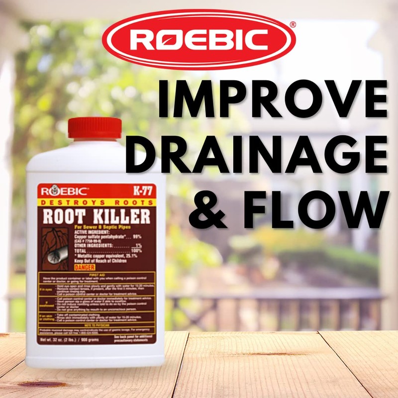 Roebic K-77 Root Killer: Clears Pipes, Stops New Growth, Works