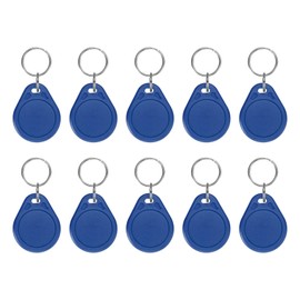 PATIKIL 10 Pack 13.56MHz CUID Rewritable Smart Key Fob Duplicates IC Key Fob Tag Blank Smart Card Key Classic 1K for Entrance Management System, Blue