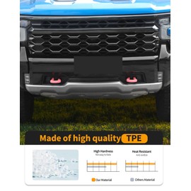 Hoolcar Pink Tow Hook Covers Fit for 2014-2024 2025 Chevy Silverado/GMC-Sierra Front Bumper Tow Hooks Rubber Protector Trim Exterior Accessories