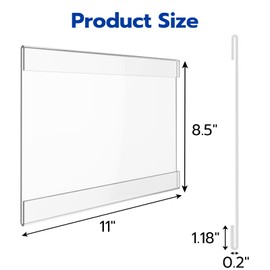 DigDozer 8 Pcs Acrylic Sign Holder 11 x 8.5, Horizontal Wall Mount Sign Holders with Adhesive, Clear Plastic Frames Paper Display Sign Holders for Office, Home, Store, Restaurant - No Drilling