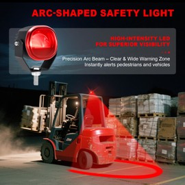 HSYFUNA Forklift Arc Safety Light, LED Warning Lamp Red Line Projection, Aluminum Housing, Stainless Steel Bracket, for Industrial Truck, Lift Truck, AGV, Warehouse, Logistics