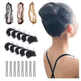 Chignon Net Merrytutu Asiana Net Bun Net Hair Tie with Instructions and Explanation Video (L (10 pieces))