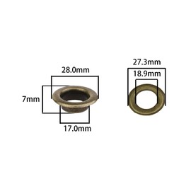 50 Sets Eyelets Grommets, 17mm Hole Bronze Metal Eyelets Washers Kits for Craft Canvas, Leather, Curtains, Fabric