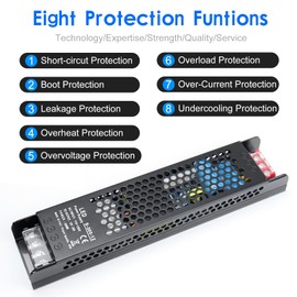 12V 25A 300W Universal Regulated Switching Power Supply, 100-250V AC to 12V DC Converter, LED Driver, Industrial Transformer, Adapter for Strip Light, Lamp, Radio