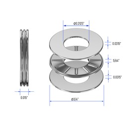 FOCMKEAS 2PCS NTA512 2TRA Thrust Needle Roller Bearings with Washers 3/8" Bore 3/4" OD 5/64" Thickness Imperial Industry Thrust Bearing