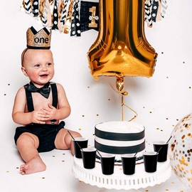 YANGTE 120Pcs Black Paper Cups 9oz Disposable Party Cups Biodegradable and Compostable Drinking Cups for Birthday Party, DIY, BBQ - 250ml