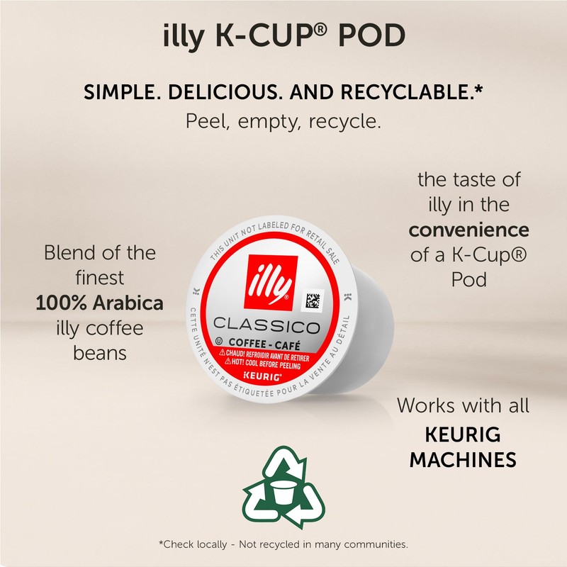 illy Coffee K Cup, Pods for Keurig Machines, Classico Medium