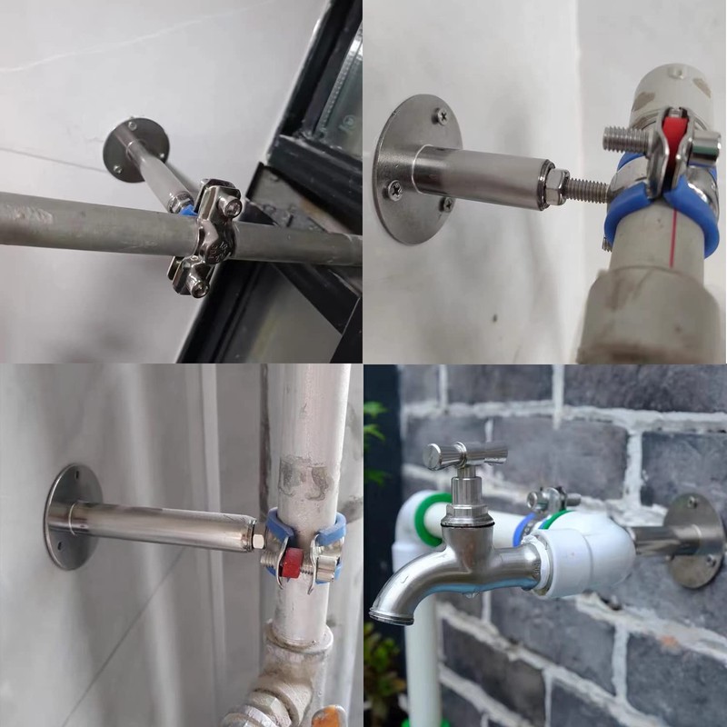 WYSIWYKA 2PCS 304 Stainless Steel Wall Mount Ceiling Mount Pipe